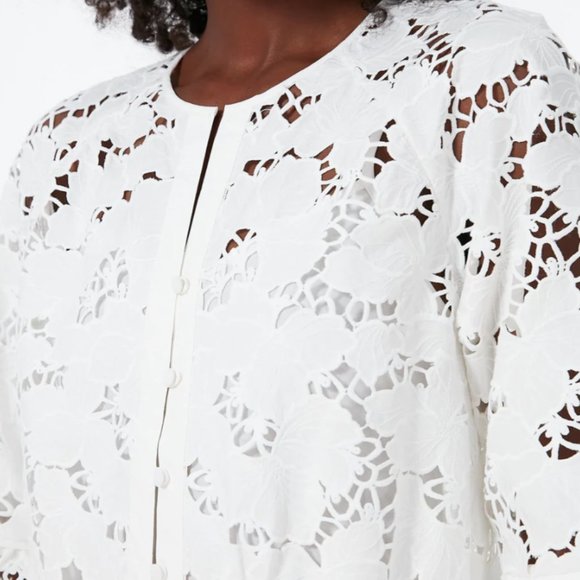 Self-Portrait White Lace Mini Dress - Picture 5 of 6